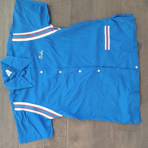 Bowling Shirt Hilton Vintage Embroidered 1970s Short Sleeve